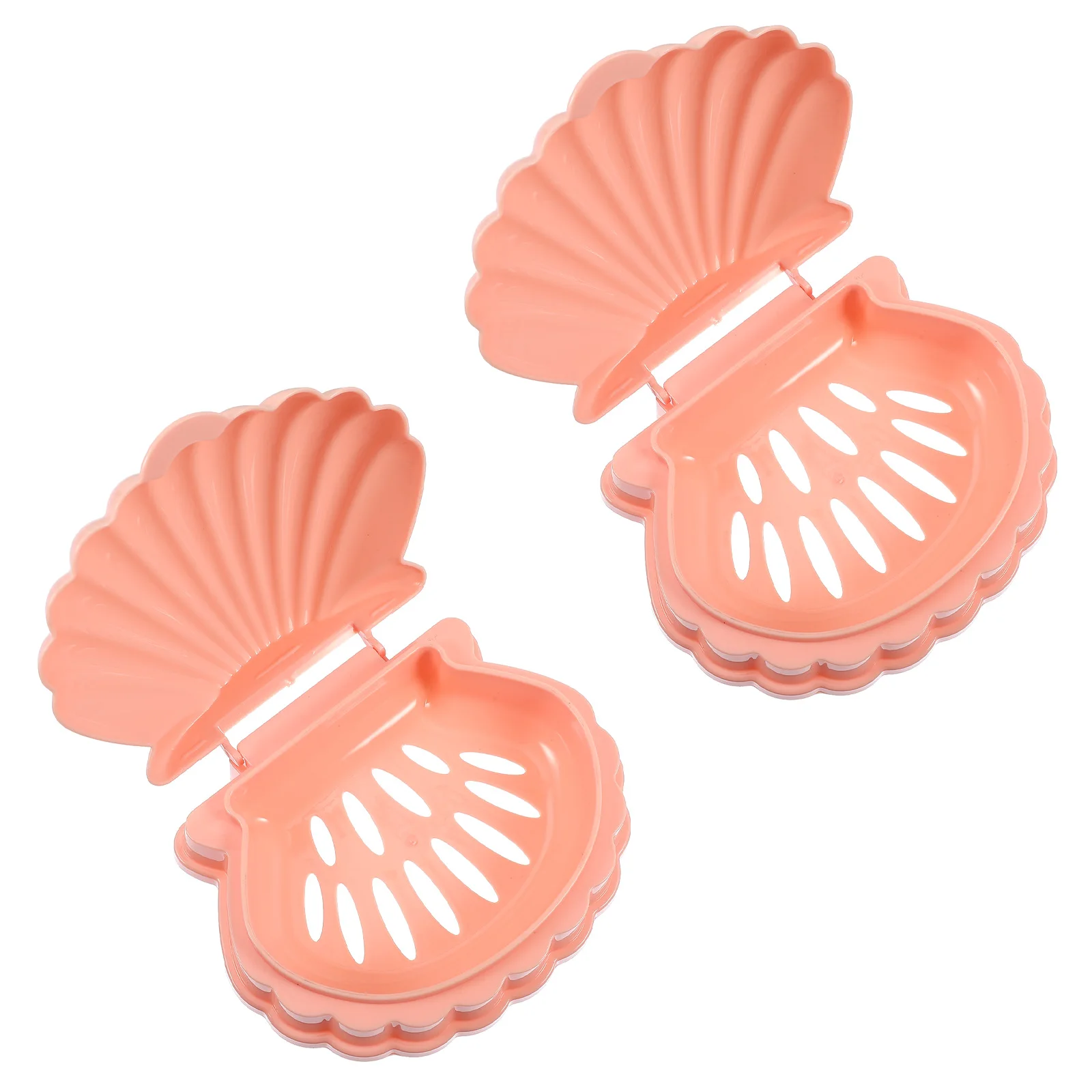 

2 pcs Draining Dish Pp Material Sea Shell Design Bathroom Storage Tray For Bar Keys Earrings Plastic Holder Dishes For Bar Soap