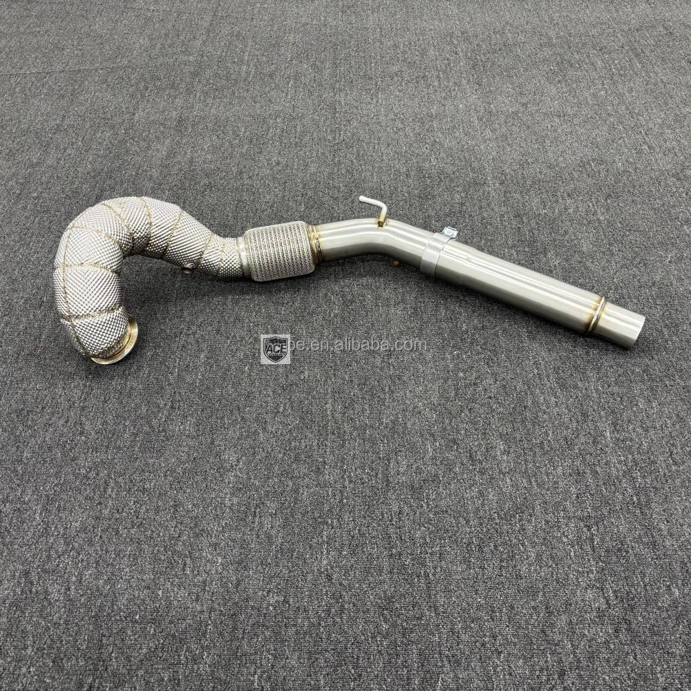 Edelstahl 304 Gerades Fallrohr für VW Golf 7/7.5 MK7/MK7.5 GTI 2013-2020 Gewellter Flexibler Auspuffkopf – Detail 6
