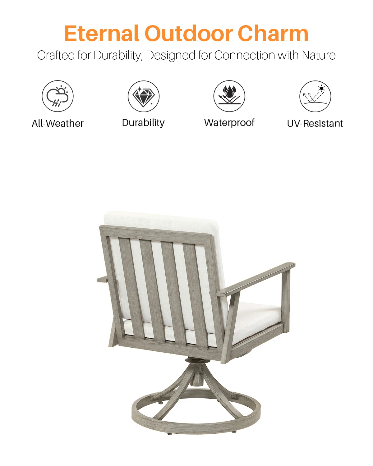 8-مقعد جميع الأحوال الجوية مزرعة فناء الطعام مجموعة 9 قطع طاولة حديقة خارجية مع كراسي دوارة بفتحة مظلة لمدارس الفنادق