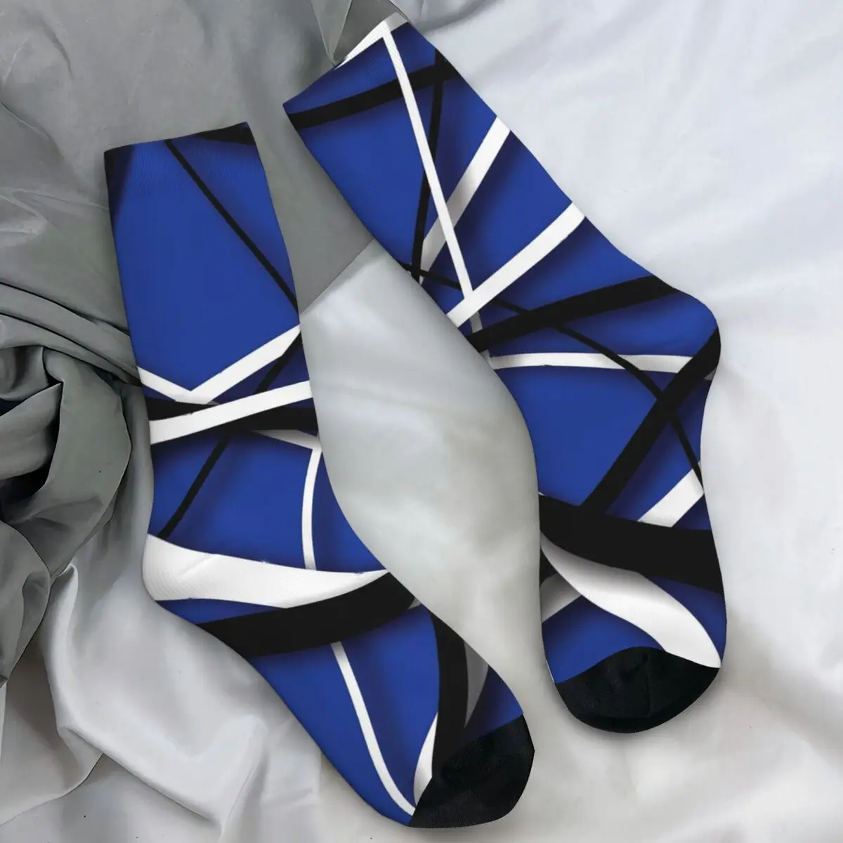 

Van Halen Socks Blue Rock Stripes Fashion Stockings Adults Men Breathable Climbing Socks Autumn Graphic Anti Slip Socks