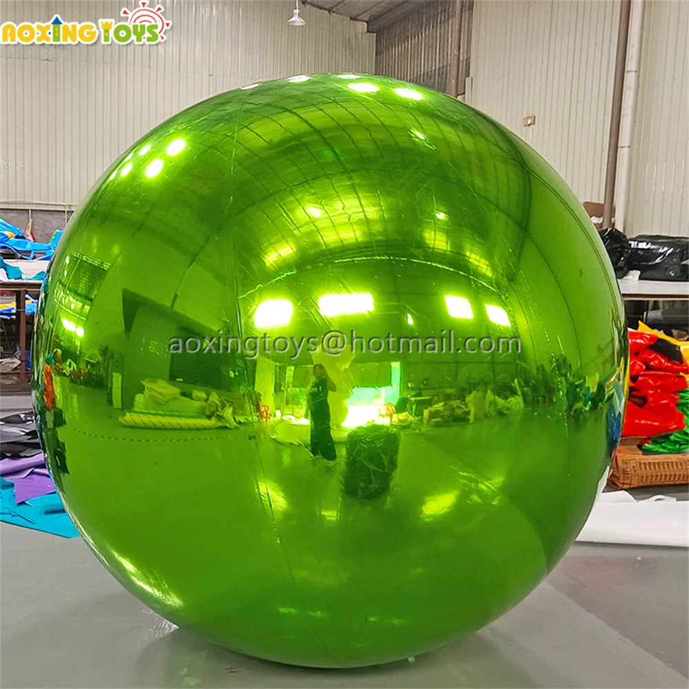 1M/2M/3M PVC Giant Green Inflatable Mirror Ball Hanging Balloon With Air Pump For Party Stage Advertising Decoration Events