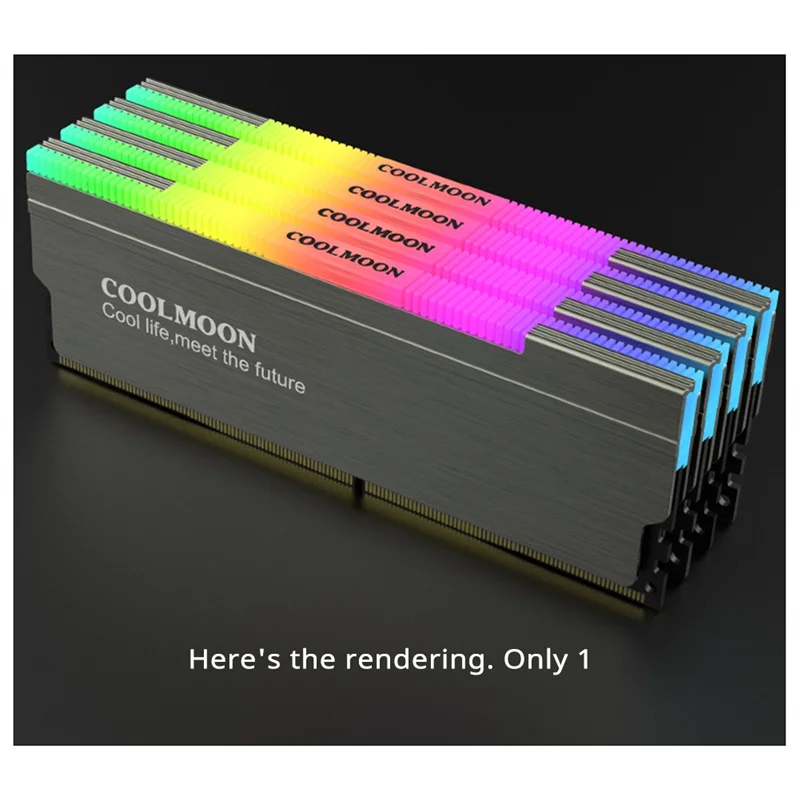 COOLMOON 1PCS RAM Memory Heat Sink Cooler 5V 3Pin ARGB Addressable Cooling Vest Heatsink Radiator For DDR3 DDR4 DDR5-X59A