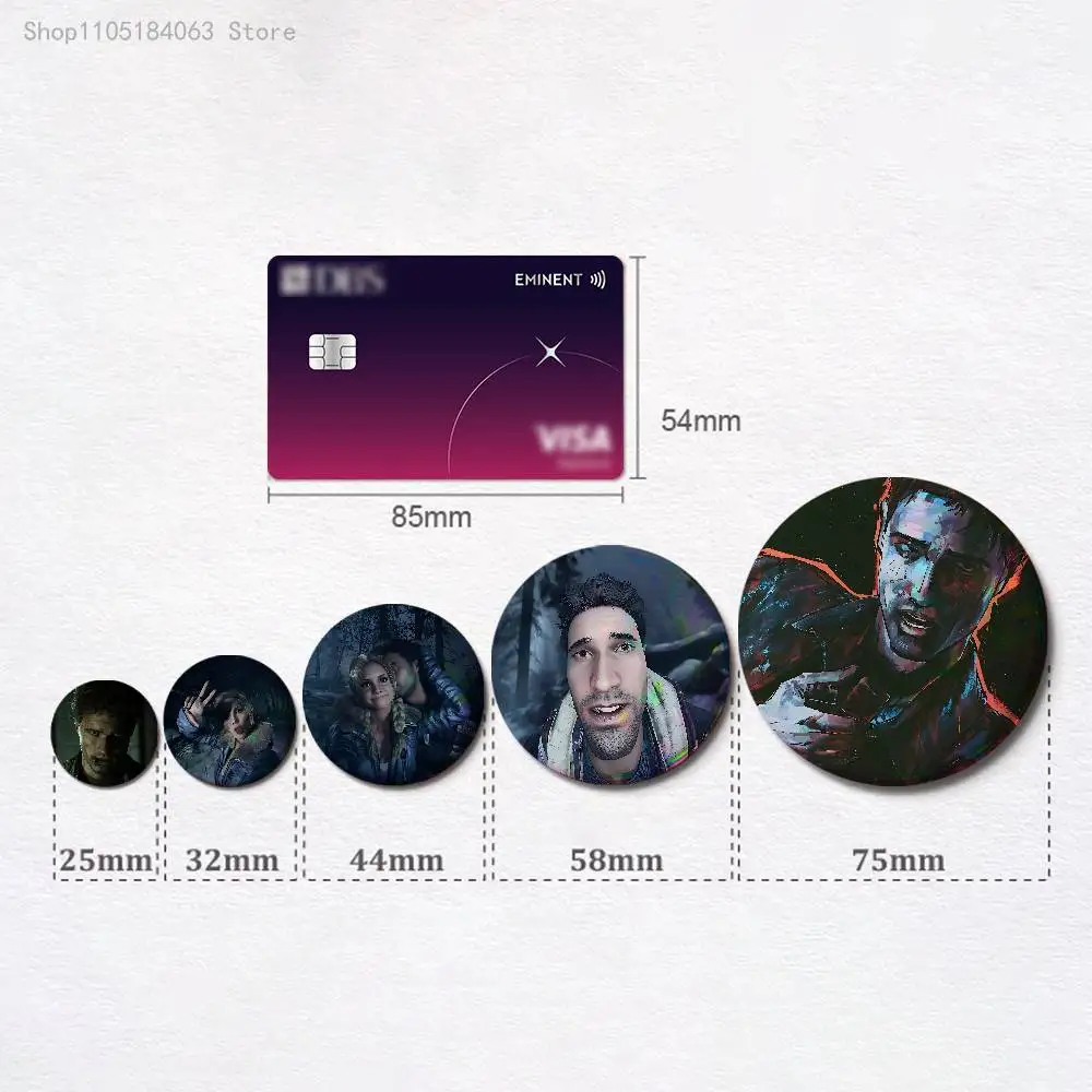 Mike Josh U-Until D-Dawn Badges 25 32 44 58 75 mm Round Cosplay Pin Bag Decor Fans Collect Friends Gifts Brooch Souvenir