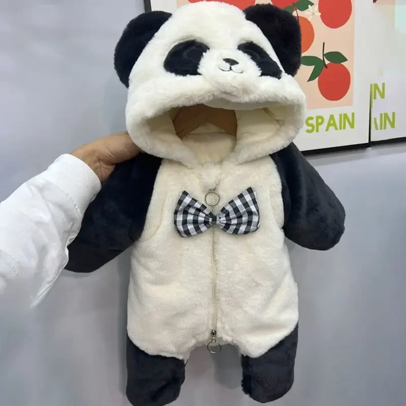 FC6Christmas Cute Giant Panda Baby Thickened Winter Clothing Tights Coat Cartoon Shape Creeper Coat Jumpsuit Cosplay Costum@FC8！