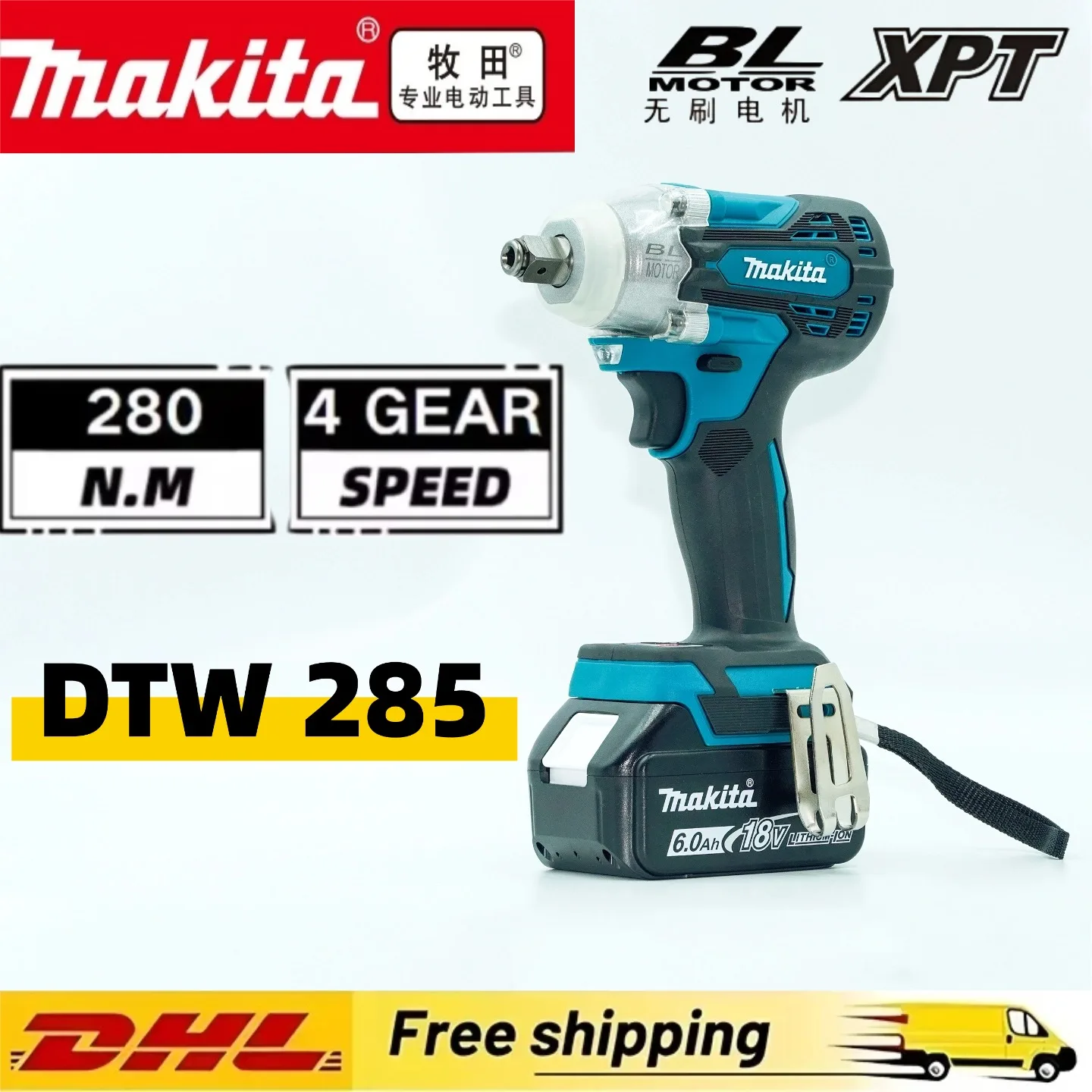 

️Makita DTW285 Tools Impact Wrench Machine Brushless Cordless Electric Wrench High Torque Rechargable Tool Makita 18V Battery