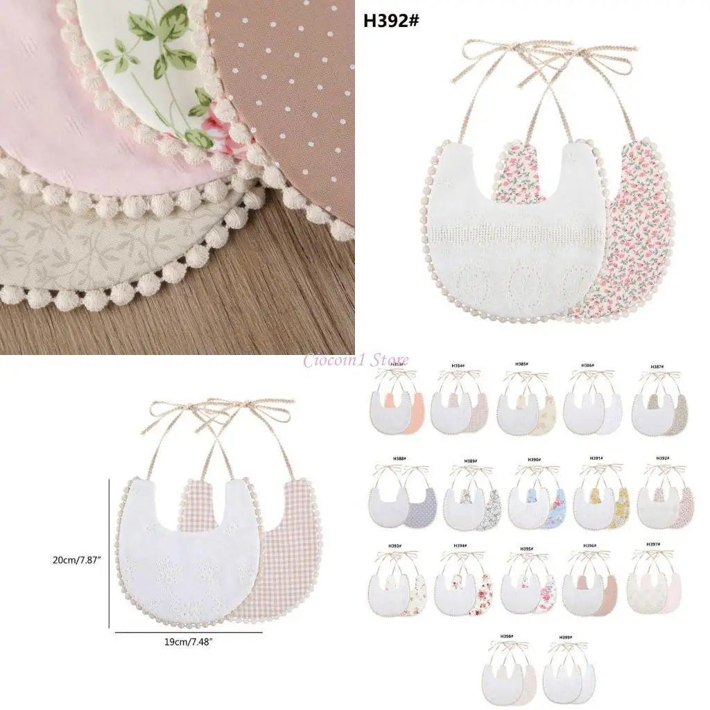 

Y1UB Baby Tassel Saliva Полотенце цветочные винтажные новорожденные фотосъемки двойные боковые нагрудники