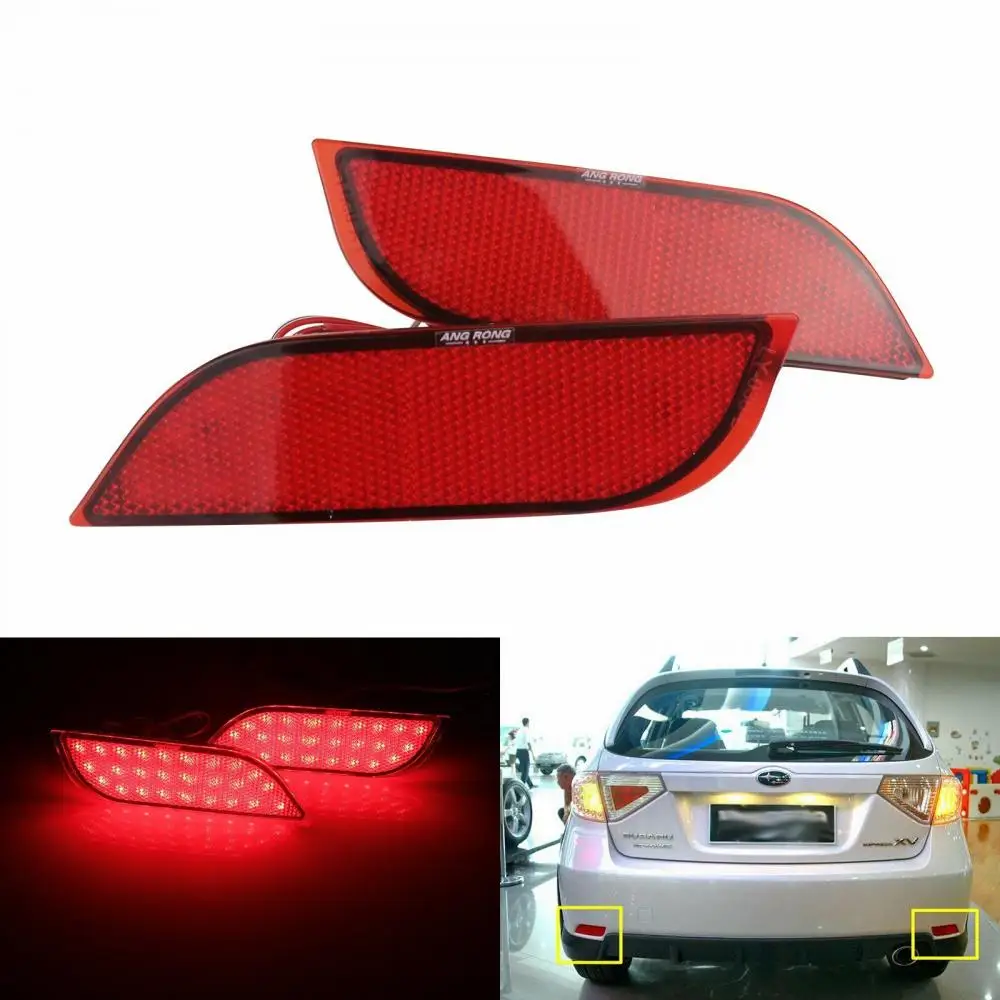 

2 шт. светодиодный отражатель заднего бампера стоп-сигнал красные линзы для Subaru Impreza Exiga