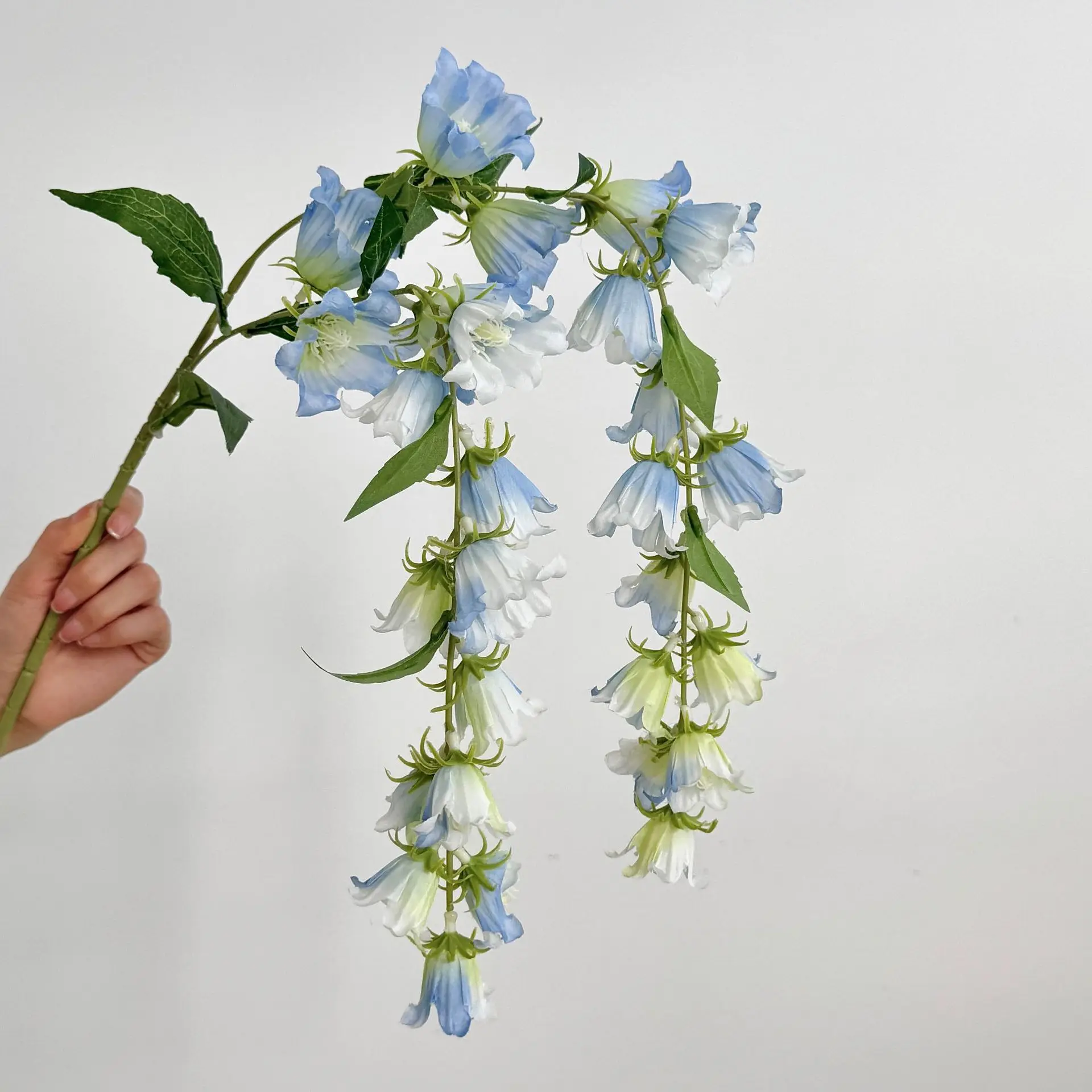Lebensechte Maiglöckchen, Seidenblume, Brautstrauß, Hochzeitsdekoration, Glockenspiel, Orchideen, Party, Zuhause, Ornament, Companula-Blumen – Detail 7