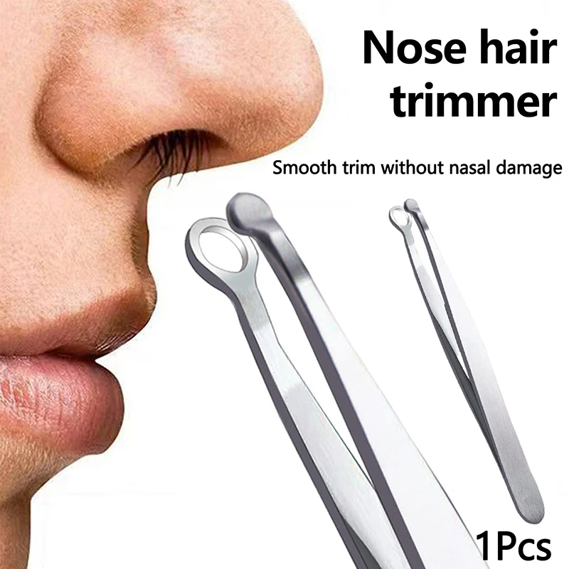 Universal Nose Hair Trimming Tweezers Stainless Steel Eyebrow Nose Hair Cut Manicure Facial Trimming Makeup Scissors Trimmer