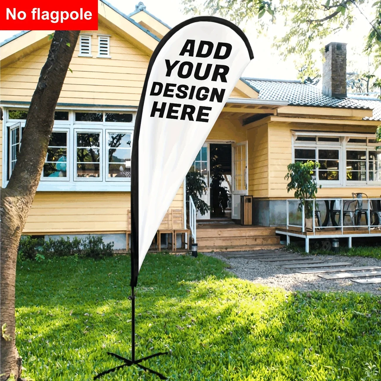 

1p Personalize Double Side(3ply) Water Drop Flag - Custom Your Design, Create Your Advertising Flag (Only Flag)