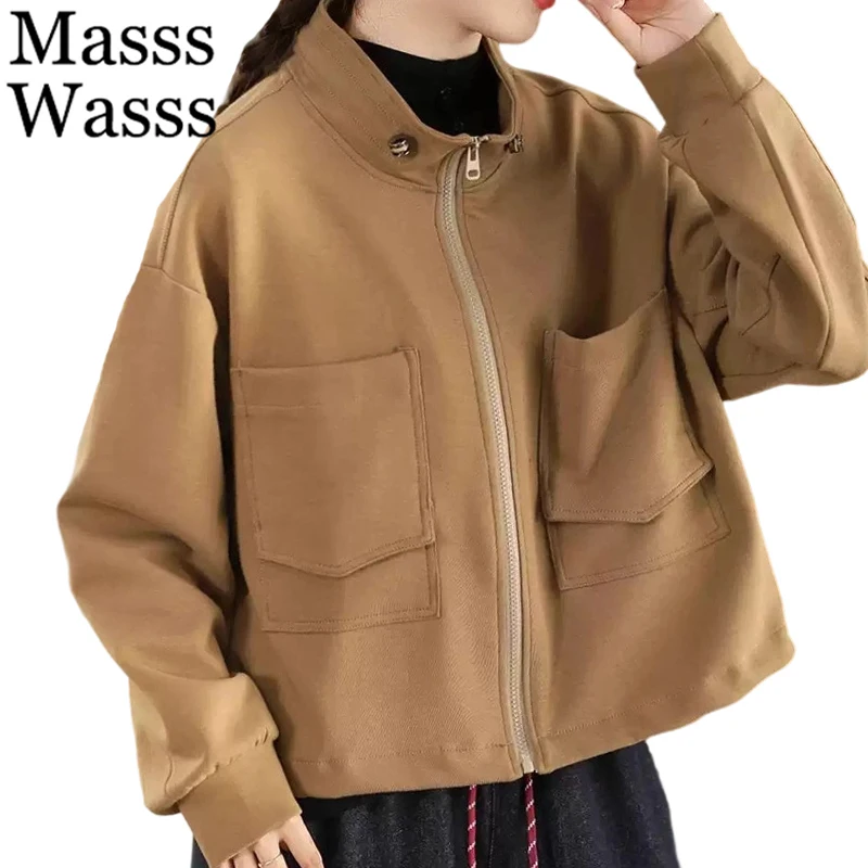 

Masss Wasss 2025 Japanese Design Winter Classic Jackets Womens Fashion Loose Fitness Coats Ladies Vintage Casual Punk Outerwear