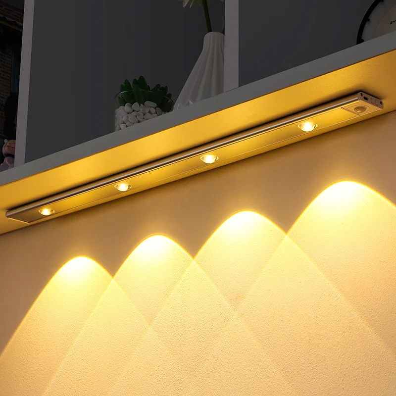 

20/30/40CM Motion Sensor Light Led Lamp USB Charge Three Light Colors Home Decor Bedroom Staircase Closets Aisle Led Bar