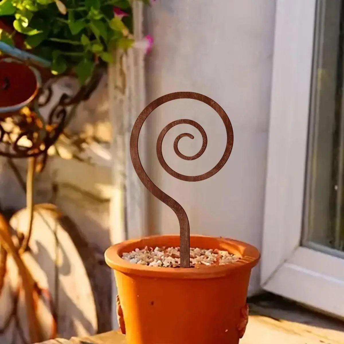 [Brand] Iron Snail Garden Stake Rustic Retro Farmhouse Yard Art Outdoor Patio Decor 2D Flat Acrylic Ground Ornament Flower Pot