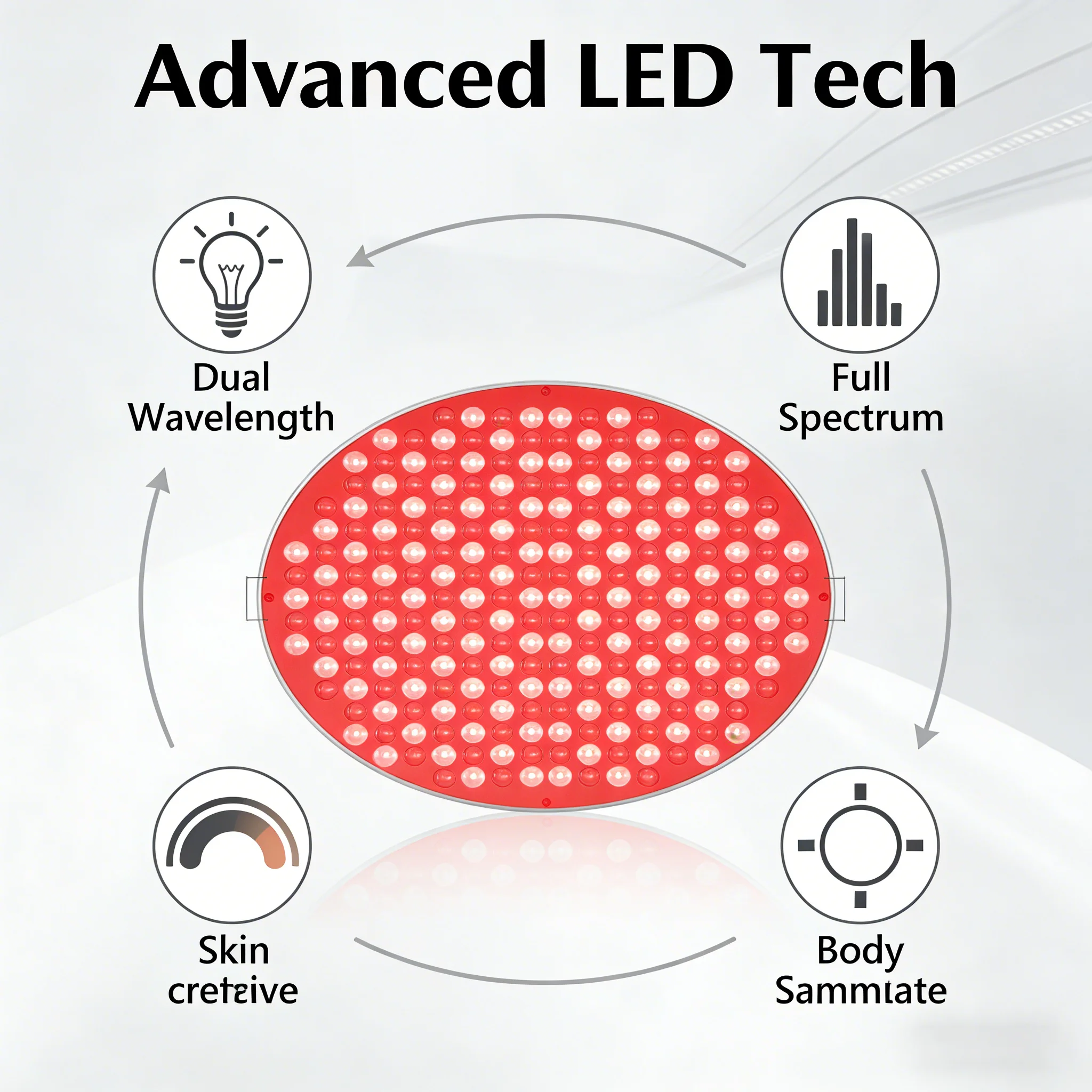 

LED Red Light Therapy Panel Lamp for Facial Anti Aging Skin Care Beauty 225 LED Light Body Pain Relief Physical Therapy Tools