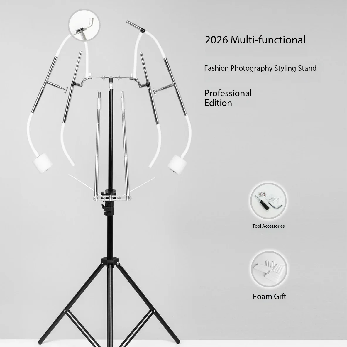 2026 Multifunctional Clothing Shooting Styling Rack Professional Edition, Clothing Photography Model Hanger