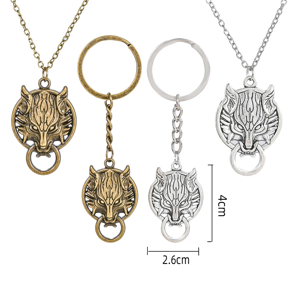 Final Fantasy VIII Keychain Sleeping Lion Heart Griever Squall Leonhart Lion Head Necklaces Pendants Fashion Game Jewelry Gifts