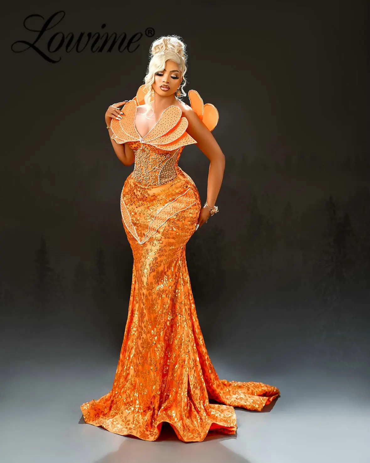 ignite evenings dress Gold Beaded Top Tiered Long Formal 8 complete with 3/4 Ignite Evenings - 3399 Cap