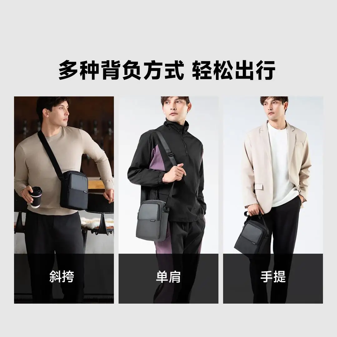 Nova bolsa de ombro de negócios Xiaomi TANJIEZHE Bolsa crossbody de grande capacidade Material impermeável e resistente ao desgaste
