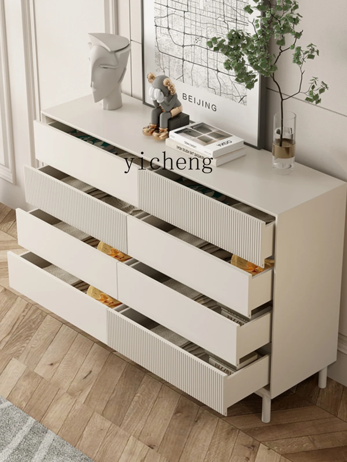 a5  Affordable Luxury Style Eight Spares Cabinet Entrance Storage Cabinet Bedroom Living Room Drawer Locker Home Large Capacity