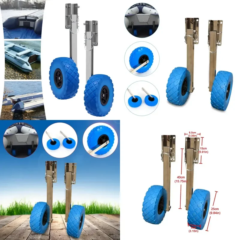 Inflatable Boat Trailer Wheel Set Dolly Boat Trailers Launching Wheels for Inflatable Boat Dinghy Yacht Tender Raft