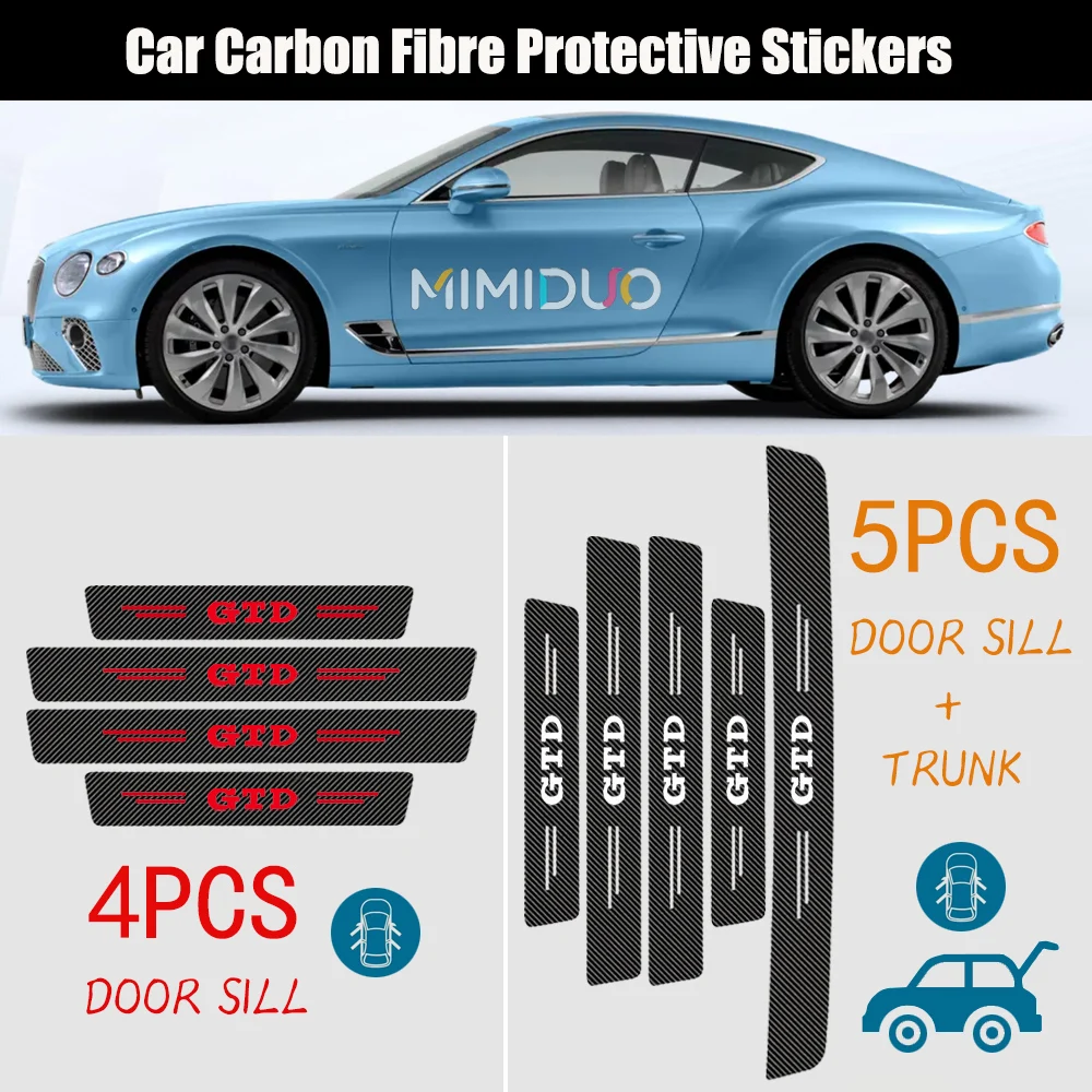 

For GTD LOGO Car Door Sill Stickers Threshold Anti Scratch Decals Car Interior Decoration Accessoriea