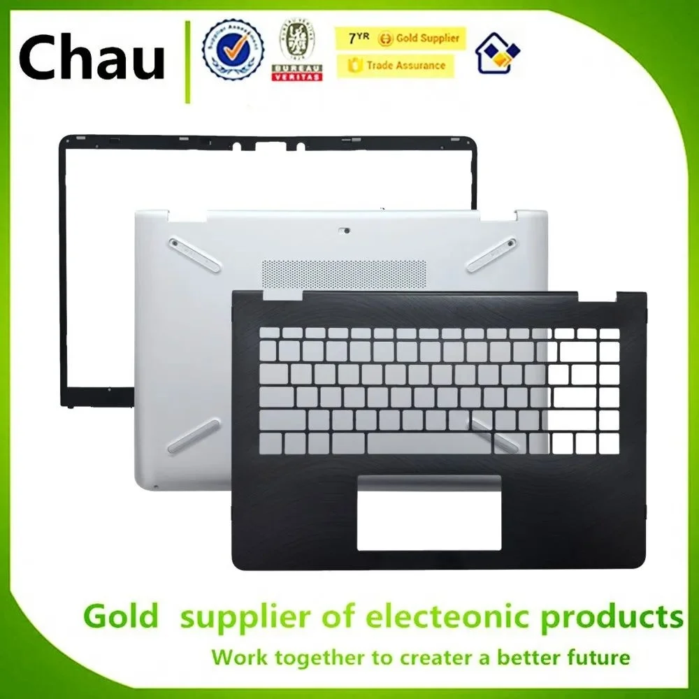 

Chau Pavilion 14 X360 14-BA 14M-BA 14M-BA013DX TPN-W125 LCD Bezel/Upper Case Palmrest Cover Case Black /Bottom Case Cover