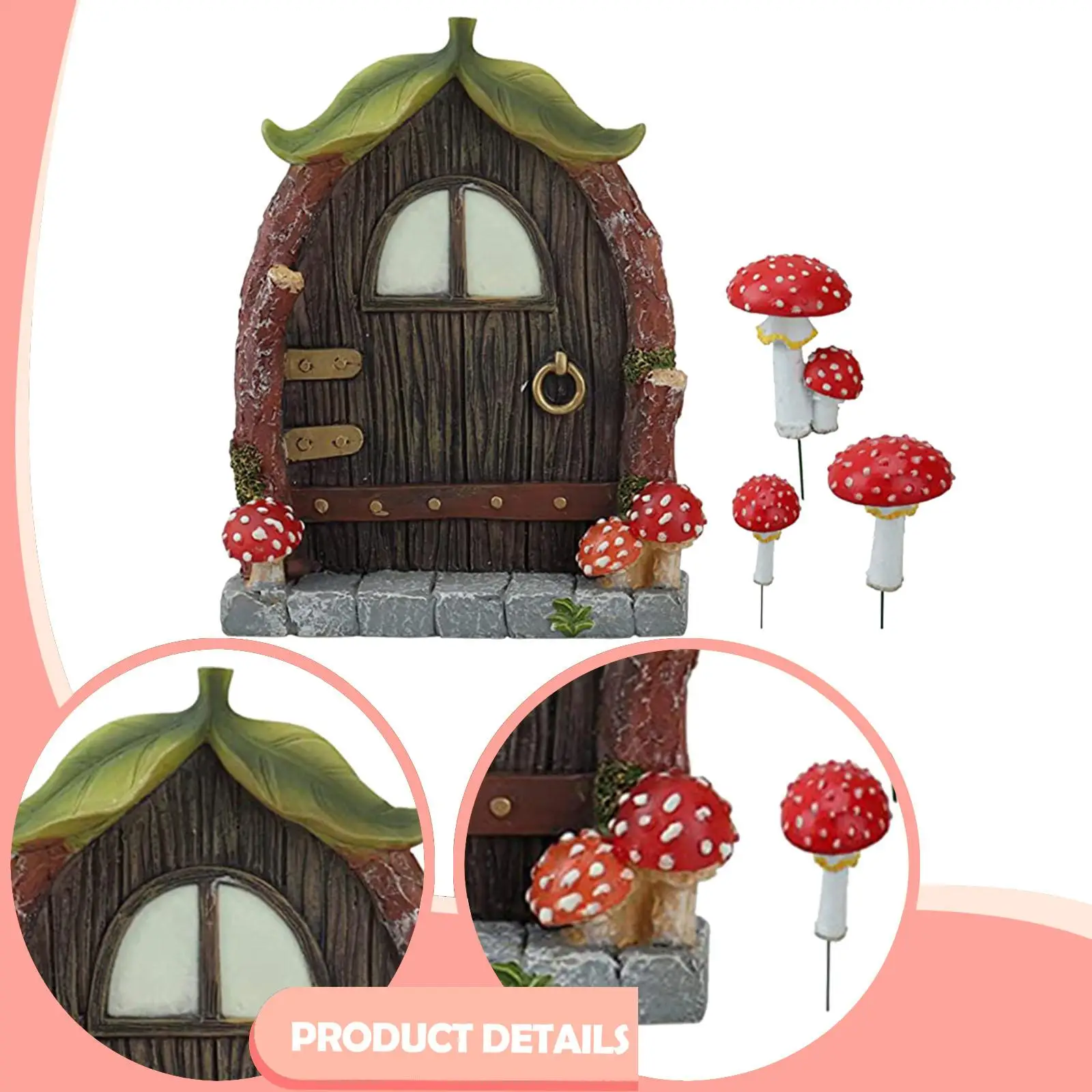 Porte de fée miniature qui brille dans le noir, décoration de jardin extérieure, miniatures de jardin de fée pour la décoration de la cour