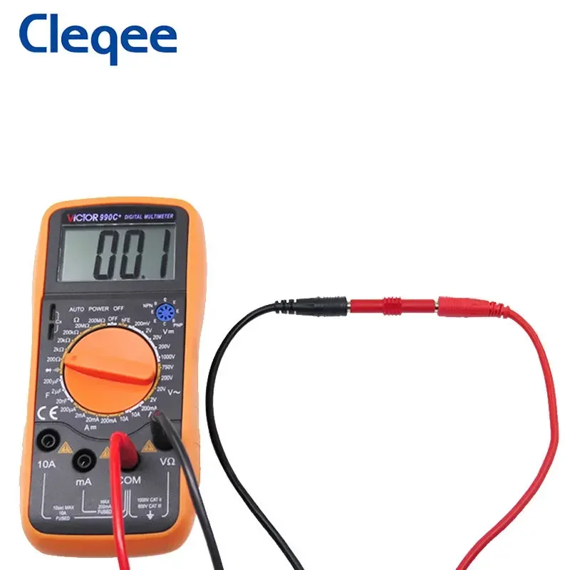 Cleqee P1041 Dual 4mm Banana Plug Soft PVC Multimeter Test Lead Universal Banana Plug 1m Cable Wire For DIY Electronic