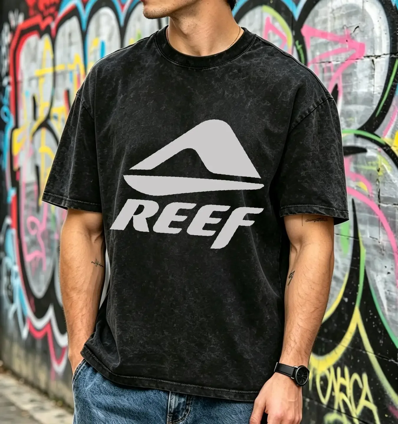 washed T Shirt HOT SALE REEF SURF 100 Cutton Size S 5XL Ship From USA long sleeves vintage Washed Slightly streetwear homme