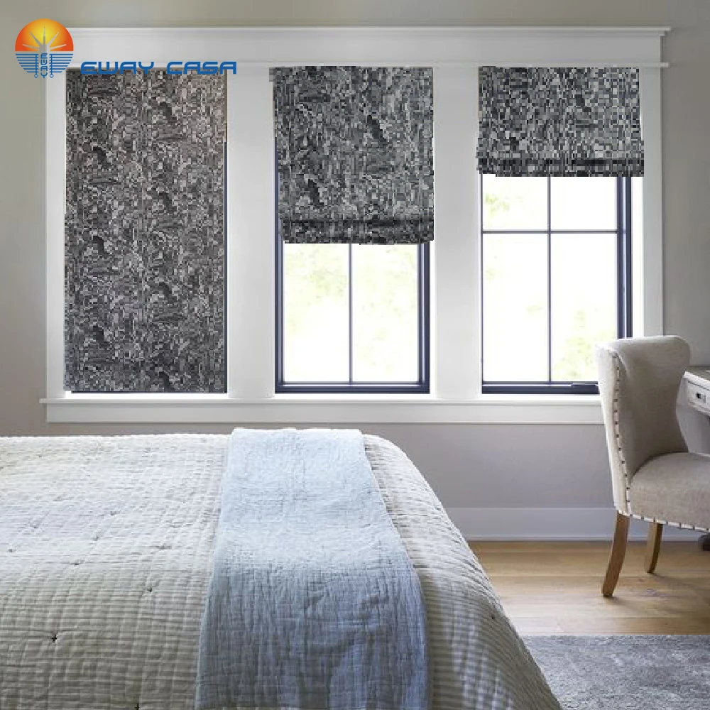 EWAY EWAY CASA Smart Alexa Blackout Roman Curtain for Bedroom Custom Roman Blinds Kitchen Lined Jaquard Fabrics RC_B2023 Manual