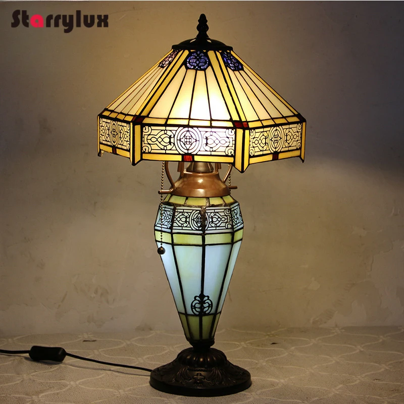 12 Inch Leaf European American Table Lamp Bedroom Nightstand Wedding Room LED Warm Light Decor