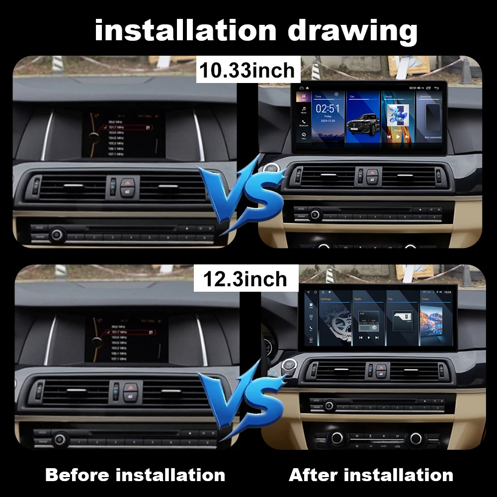 For BMW 5 Series F10 F11 2011-2017 CIC NBT System Wireless CarPlay Car Multimedia Player 4G WiFi DSP Stereo WiFi GPS Android 16