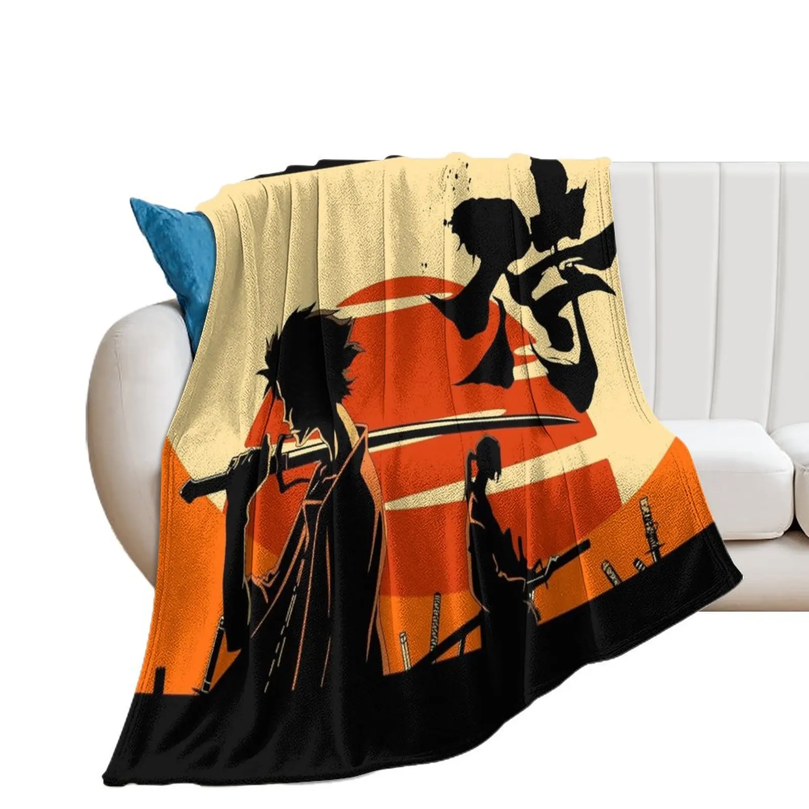 

Sunset Samurai Throw Blanket Luxury Blankets Sofas Of Decoration Shaggy for babies Blankets