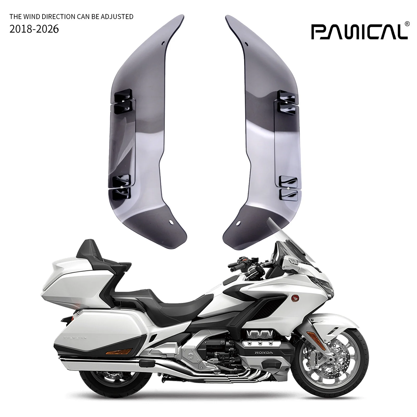PANICAL for Honda GoldWing GL1800 F6B DCT 18-26 Motorcycle Air Deflector Adjustable Spoiler Windshield Flange Deflector Fairing