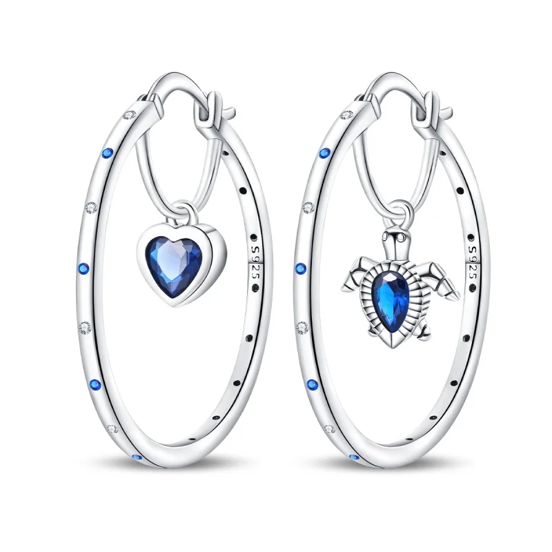 

Горячие продажи! Серьги-кольца из серебра 925 пробы с изображением морской черепахи, украшенные сверкающими цирконами, для женщин. Изысканные ювелирные украшения в подарок на годовщину.