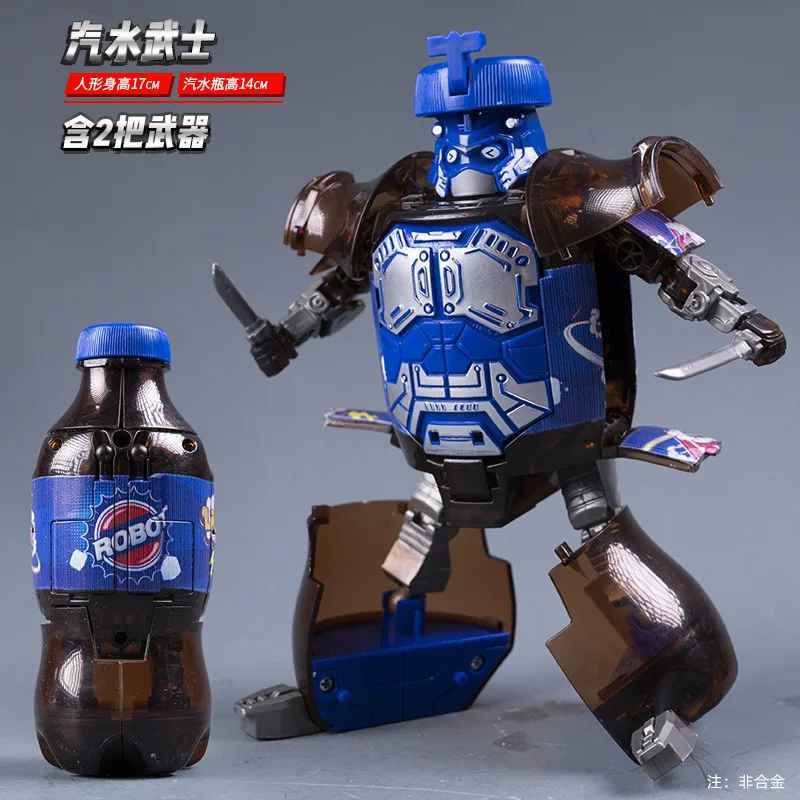 Robot guerrier de Soda transformable créatif, jouet, bouteille de Cola Convertible pour figurine d'action, cadeau d'apprentissage STEM, conception de bouteille de Cola pour garçons