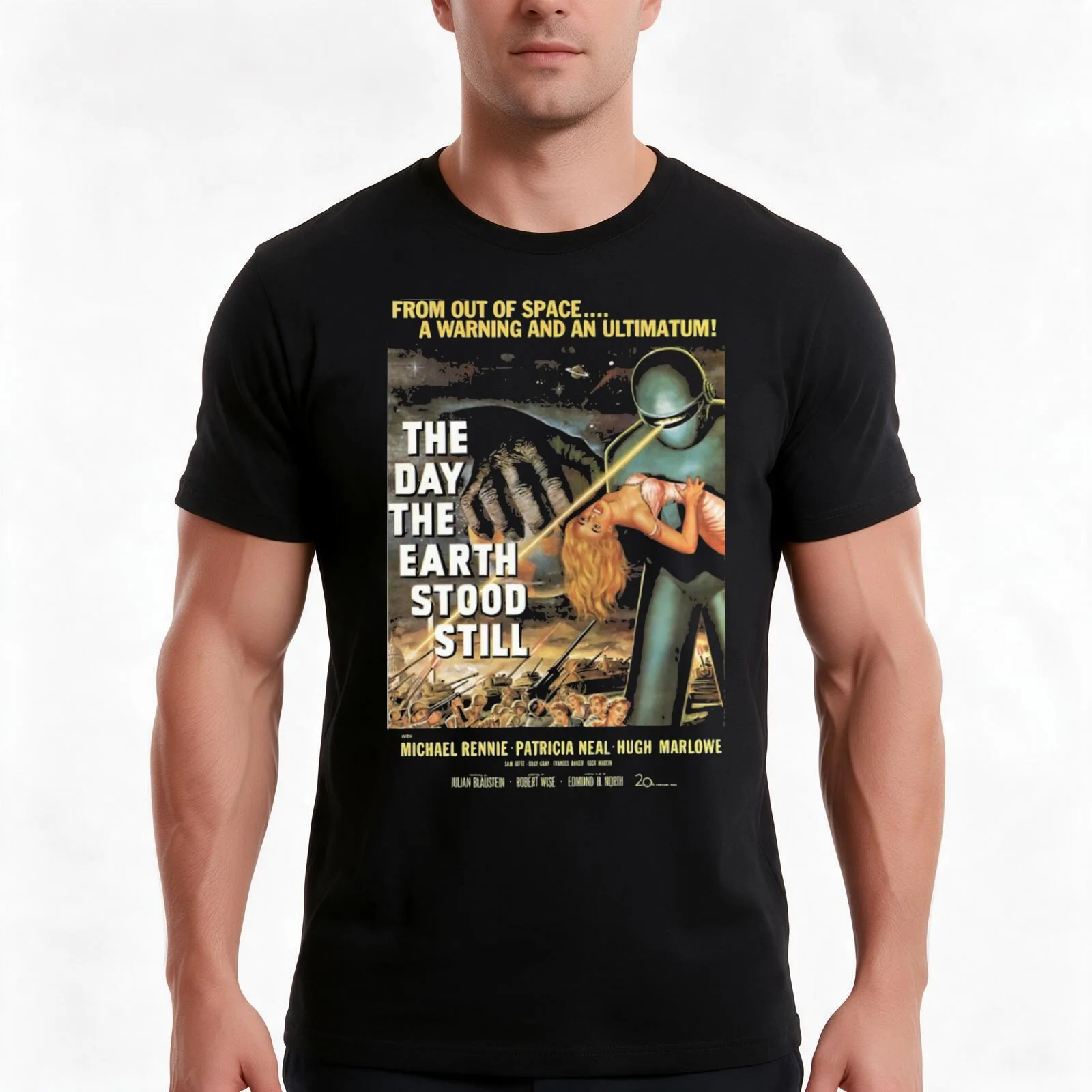 The Day the Earth Stood Still - old poster 1951 T-Shirt, Summer Casual Cotton Tee, Oversized Streetwear Tops, Unisex Men Women