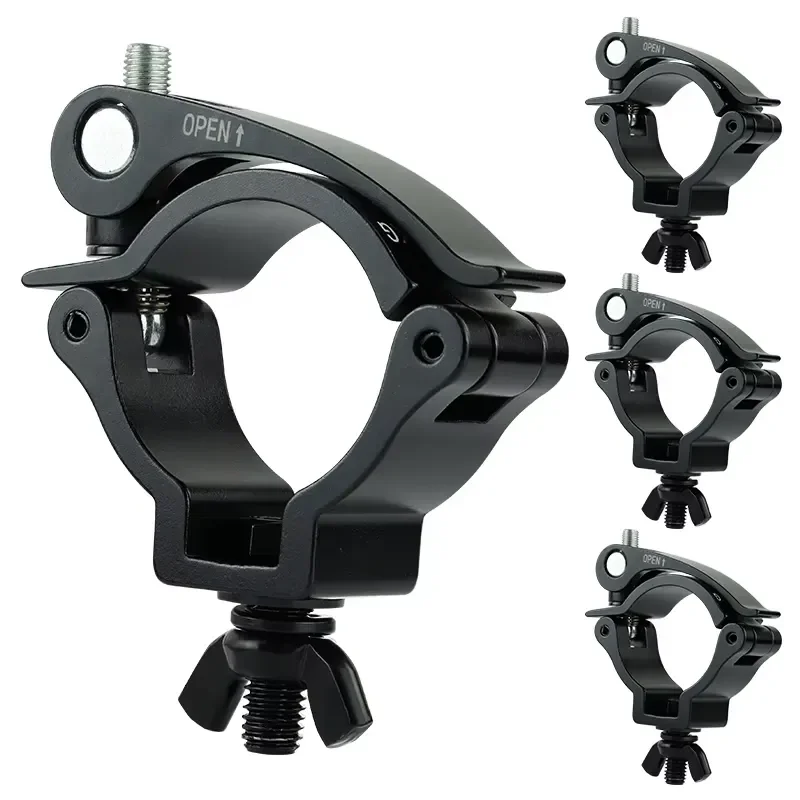 4 Pack Black Aluminum Clip On Light Hooks For Stage PAR Moving Head Wall Washer Lighting Fixtures Secure Hanging Accessories