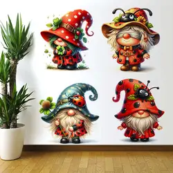Valentines Watercolor Gnome Ladybug Wall Stickers Bathroom Toilet Living Room Decor Cabinet Refrigerator Home Decor Decals S431