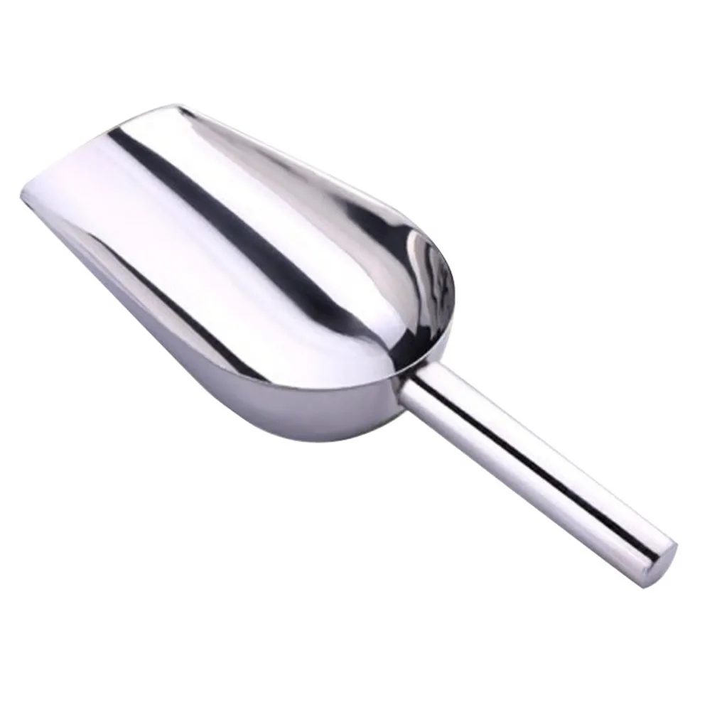 Ice Scoop Stainless Steel Heavy Duty Large Capacity Kitchen Scooper for Ice Cubes Food Flour Container Scoops Feed Scoop