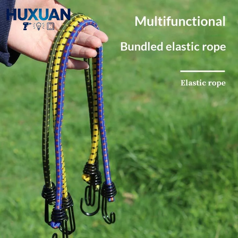 Durable High Elasticity Latex Bungee Cords 5Pcs 60cm Tie Down Straps for Bike Luggage Camping Hiking Road Trip