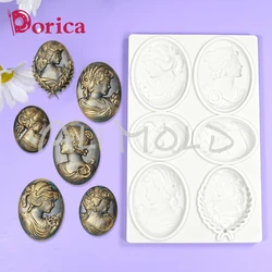 Retro Goddess Frame Relief Silicone Mold Fondant Chocolate Mould DIY Resin Clay Home Decor Making Model Cake Decorating Tools