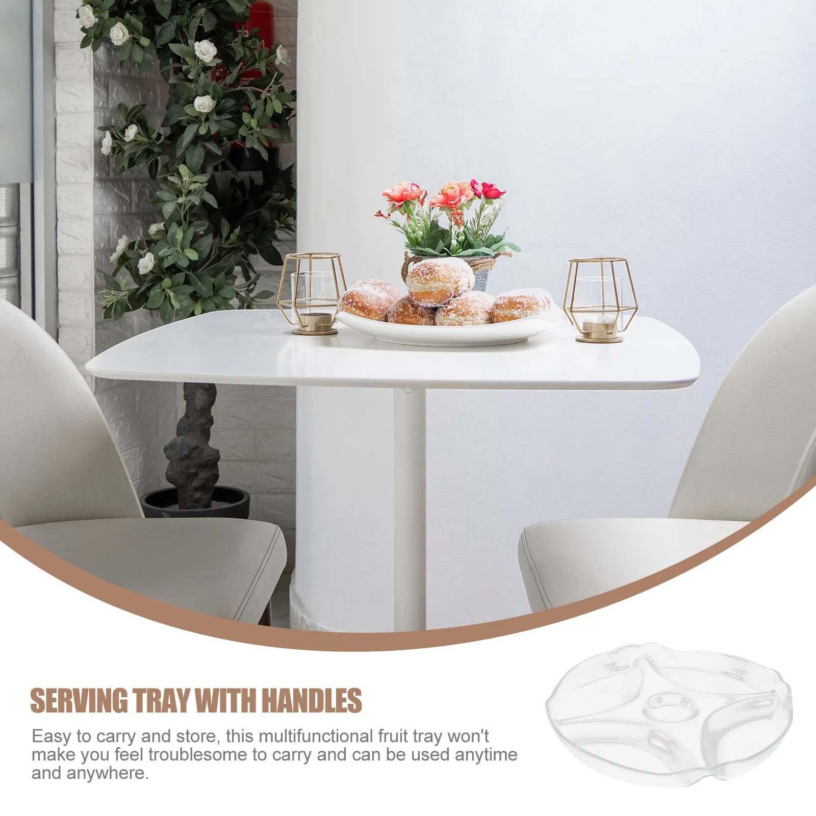 

Convenient Fruit Tray Multi-Function Snack Plate Space-Saving Design for Kitchen Dining Room Dessert Serving Tray Home Use