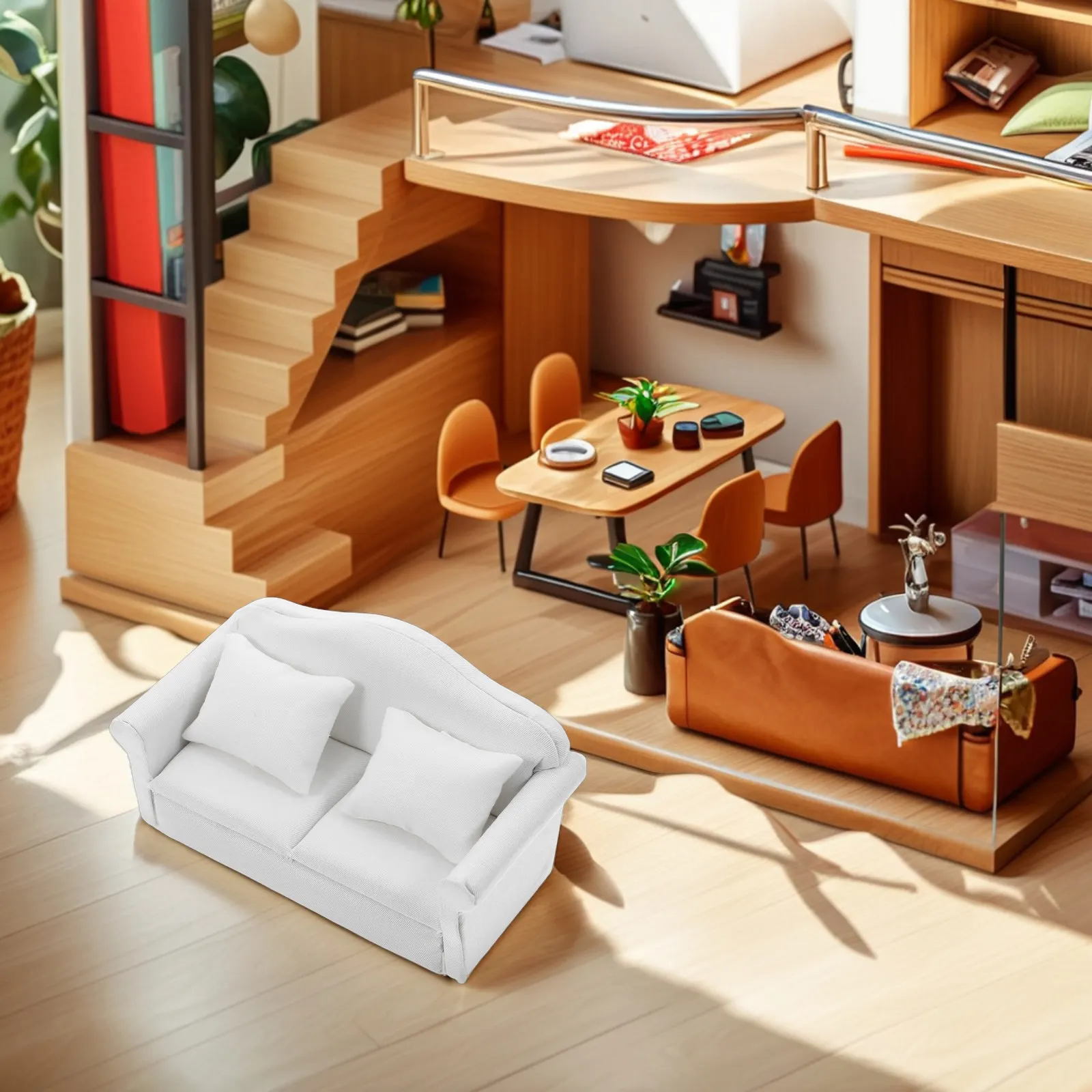 

Миниатюрный декоративный диванчик из ткани, реалистичная миниатюрная мебель для микроландшафта, аксессуары для мини-домиков