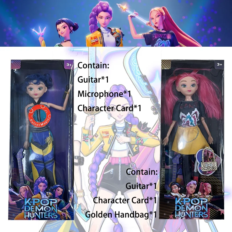 

2025 NEW Highly Restored Character Anime 30CM K-Pop Demon Hunters Doll Vinyl Toy Rumi Mira Zoey Birthday Surprise Gift For Girls