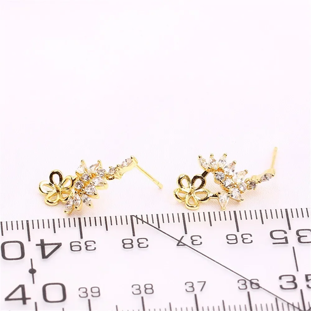 Gold Plated Pearl Earring Settings, DIY Jewelry Making Supplies, Blank Ear Stud Bases for Handmade Accessories, 1pair No Pearl