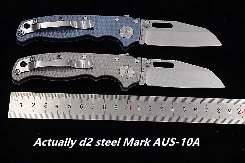 JUFULE Made Ad20.5 Sheepfoot Shark Ceramic Bearing Titanium Handle D2 Blade Folding Tactical Camping Hunt EDC Tool Utility Knife