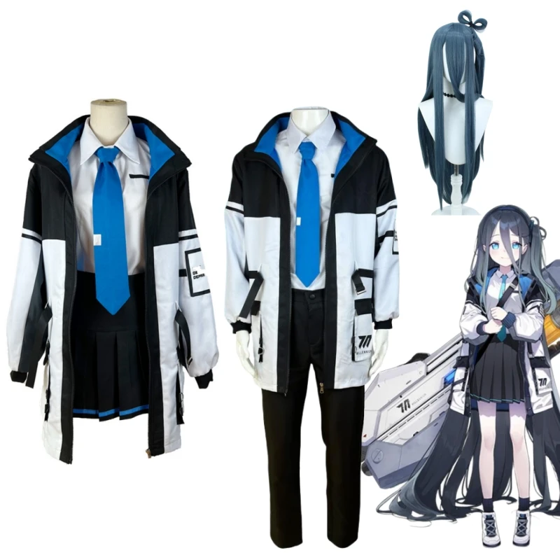 

Anime Game Blue Archive Tenndou Arisu Cosplay Costume Work Clothes Hooded Coat JK Uniform Man Woman Halloween Carnival Suit Wig