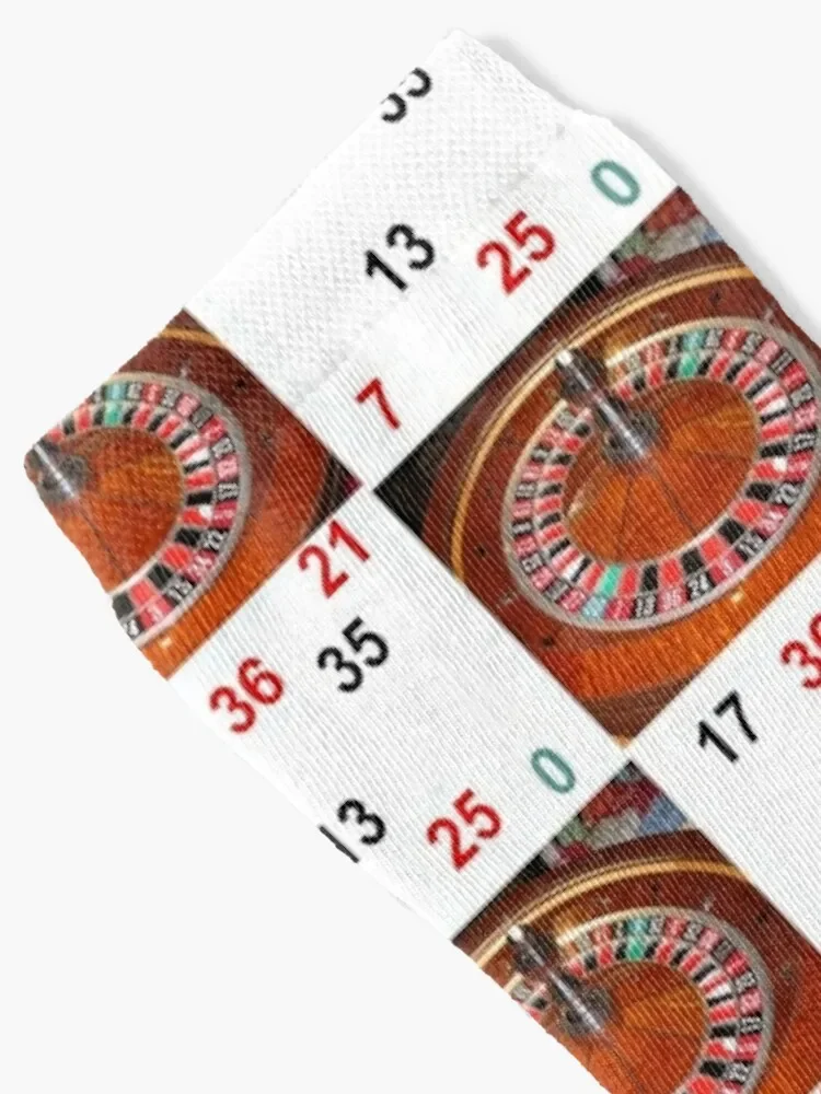 Roulette casino wheel chips and numbers Socks retro professional running Boy Child Socks Women's