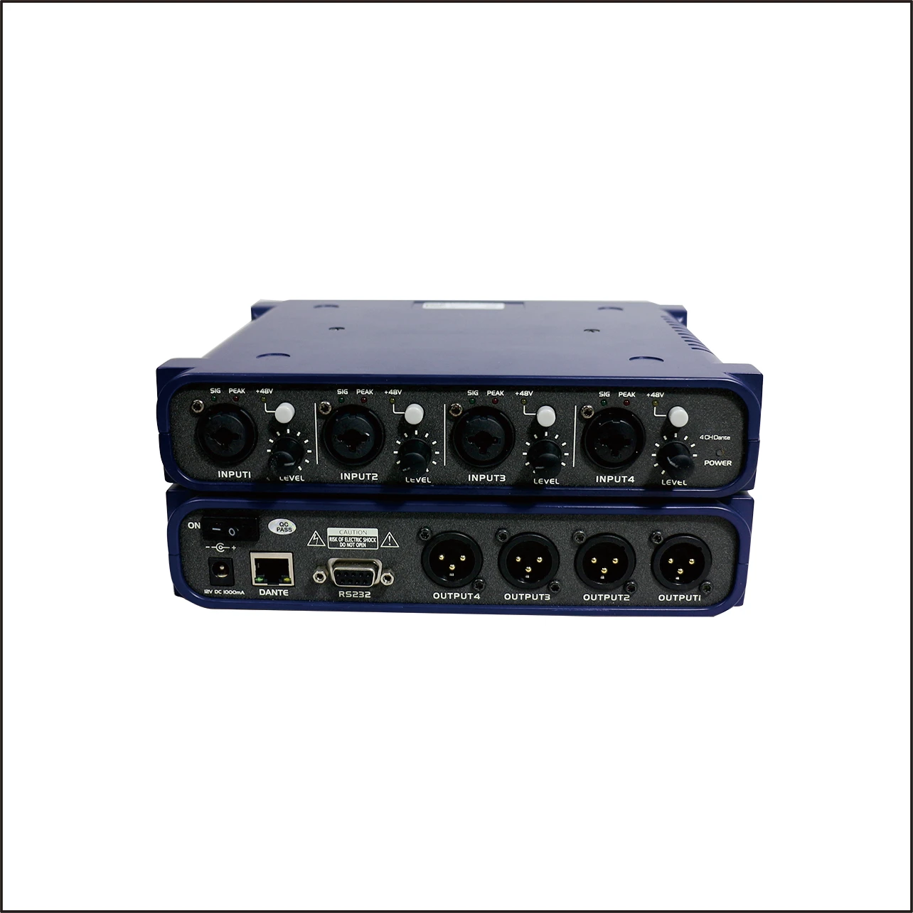 12V DC power 9 pin RS232 dante-enable product XLR port Dante network audio